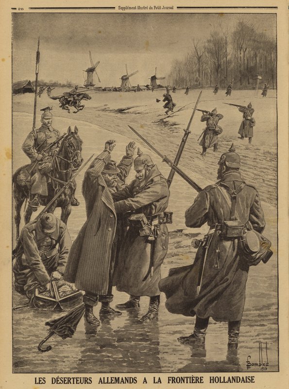 Desertores do Exército alemão detidos na fronteira holandesa, Primeira Guerra Mundial de Louis Charles (after) Bombled