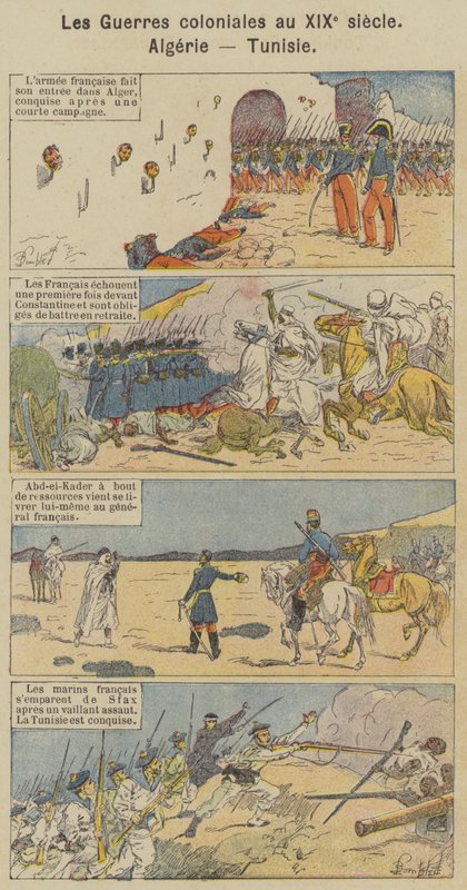 Guerras coloniais no século XIX, Argélia, Tunísia (cor litho) de Louis Charles (after) Bombled