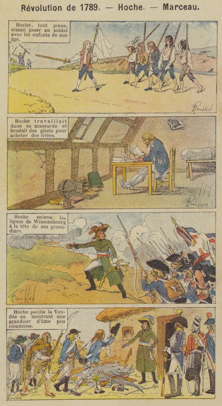 Revolução de 1789, Hoche, Marceau (cor litho) de Louis Charles (after) Bombled
