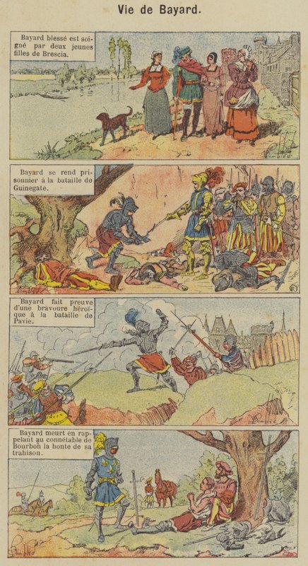 Vida de Bayard (cor litho) de Louis Charles (after) Bombled