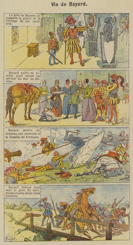 Vida de Bayard (cor litho) de Louis Charles (after) Bombled