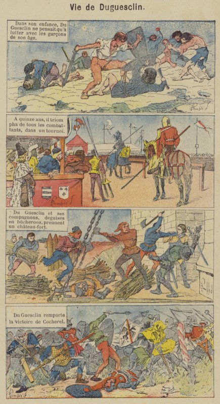 Vida de Duguesclin (cor litho) de Louis Charles (after) Bombled