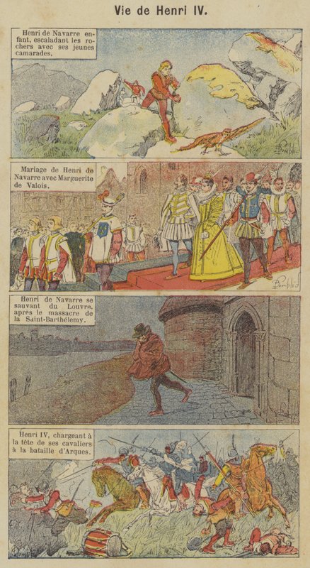 Vida de Henrique IV (cor litho) de Louis Charles (after) Bombled