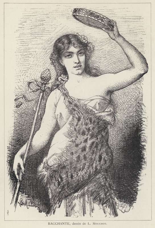 Bacchante (litho) de Louis Claude Mouchot