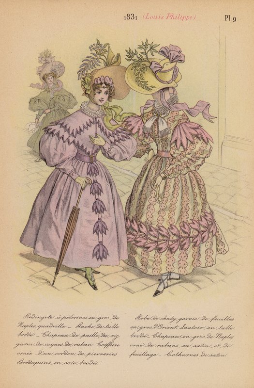 Moda francesa: 1831, Louis-Philippe (litografia a cores) de Louis Colas