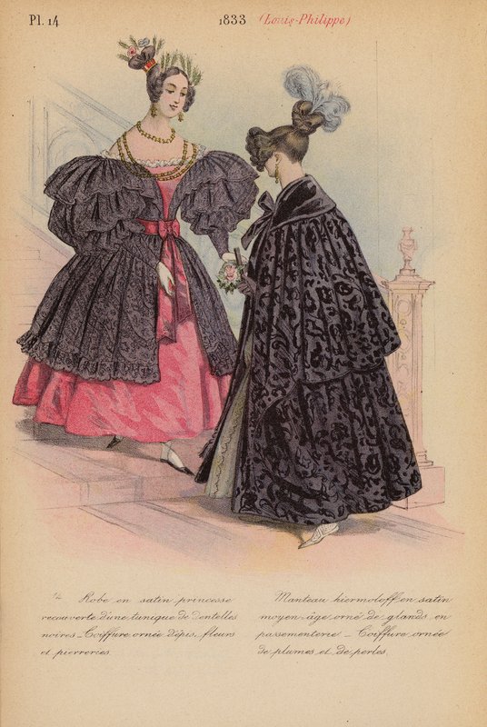 Moda francesa: 1833, Louis-Philippe (litografia a cores) de Louis Colas