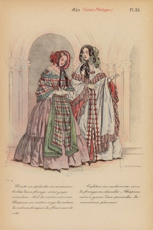 Moda francesa: 1840, Louis-Philippe (litografia a cores) de Louis Colas