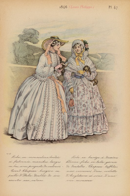 Moda francesa: 1846, Louis-Philippe (litografia a cores) de Louis Colas