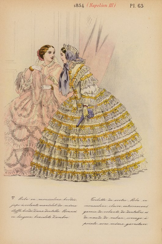 Moda francesa: 1854, Napoleão III (litografia a cores) de Louis Colas