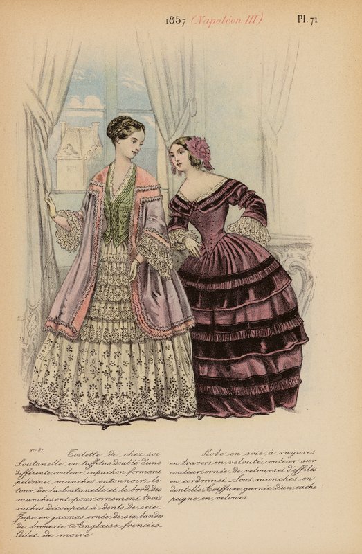 Moda francesa: 1857, Napoleão III (litografia a cores) de Louis Colas