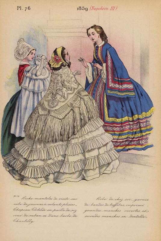Moda francesa: 1859, Napoleão III (litografia a cores) de Louis Colas