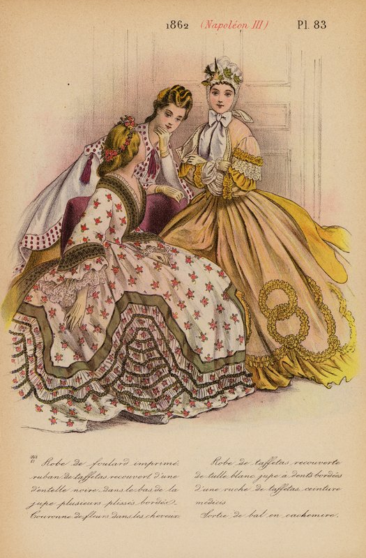 Moda francesa: 1862, Napoleão III (litografia a cores) de Louis Colas