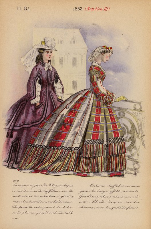 Moda francesa: 1863, Napoleão III (litografia a cores) de Louis Colas