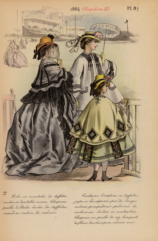 Moda francesa: 1864, Napoleão III (litografia a cores) de Louis Colas