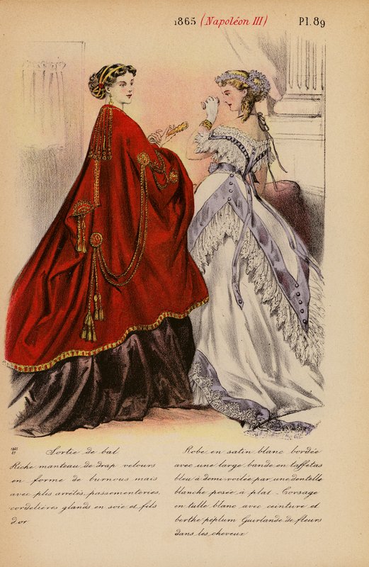 Moda francesa: 1865, Napoleão III (litografia a cores) de Louis Colas