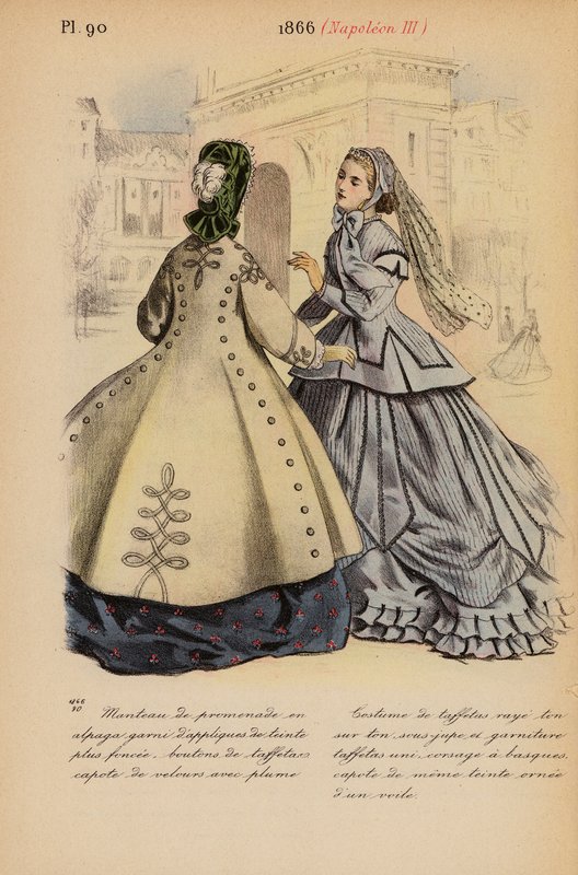 Moda francesa: 1866, Napoleão III (litografia a cores) de Louis Colas