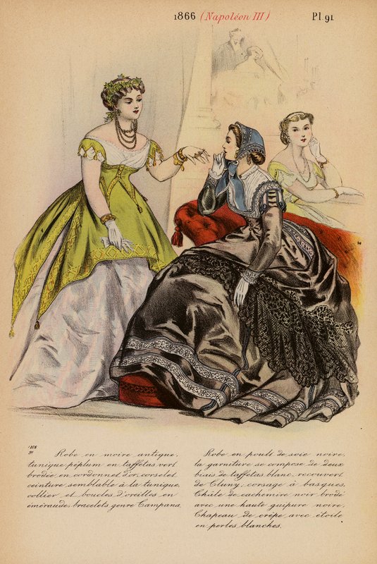 Moda francesa: 1866, Napoleão III (litografia a cores) de Louis Colas