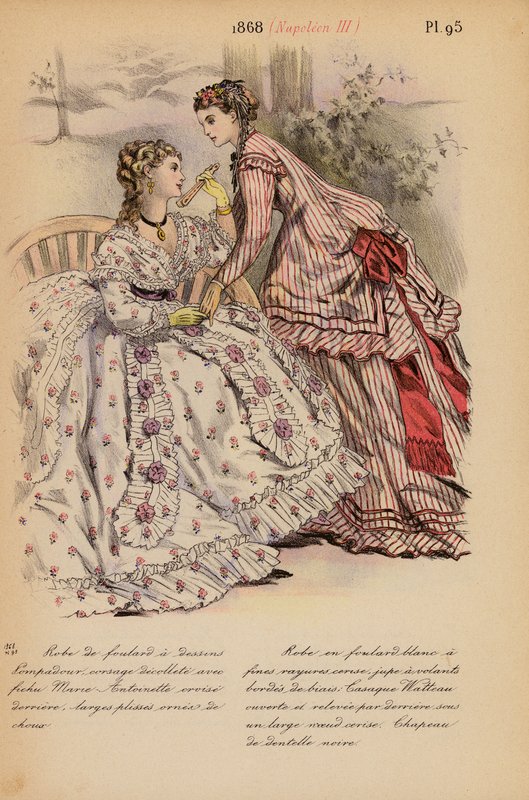 Moda francesa: 1868, Napoleão III (litografia a cores) de Louis Colas