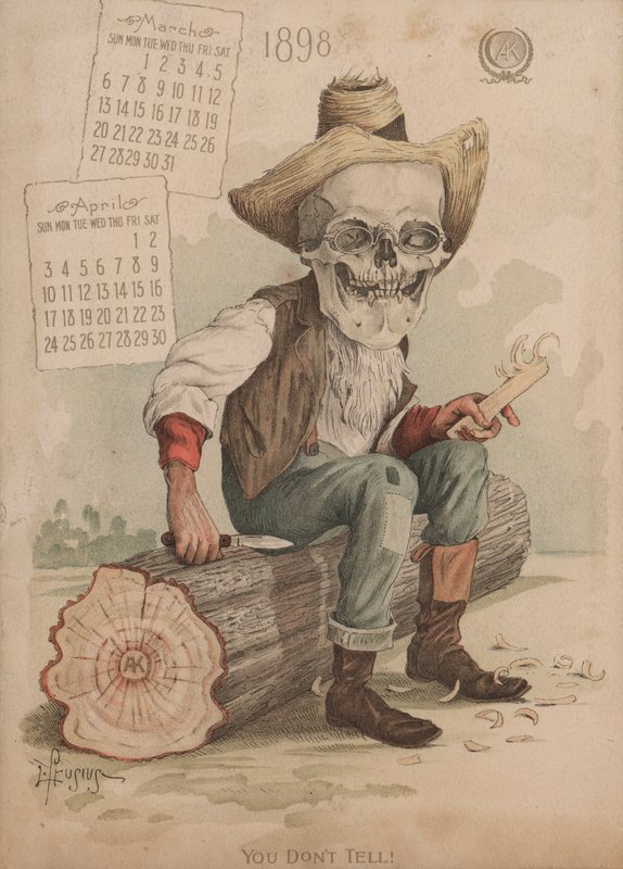 Esculpir um pedaço de madeira, ilustração para o Calendário Antikamnia de Louis Crucius or Crusuius