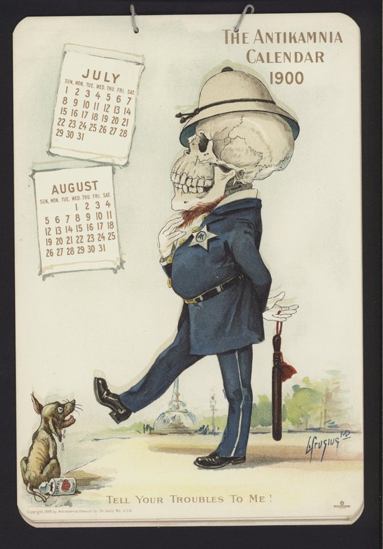 Ilustração para Antikamnia Calendar, 1900 de Louis Crucius or Crusuius