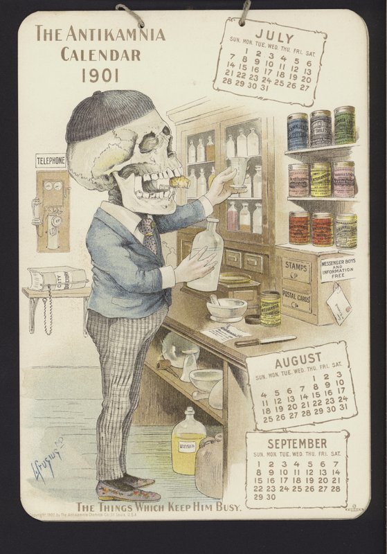 Ilustração para Antikamnia Calendar, 1901 de Louis Crucius or Crusuius
