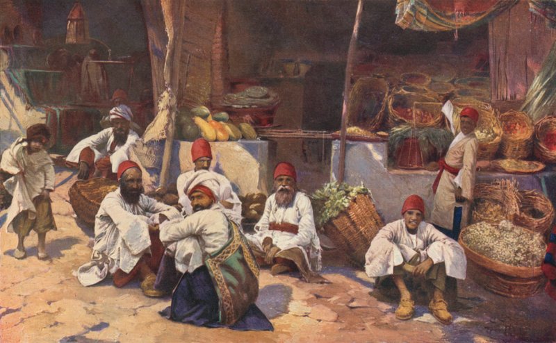 Uma loja persa (cor litho) de Louis Fairfax Muckley