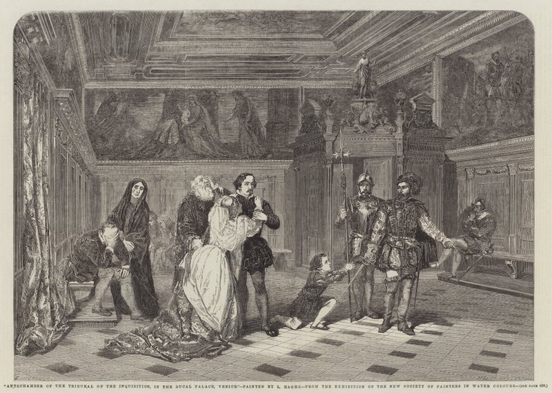 Antecâmara do Tribunal da Inquisição, no Palácio Ducal, Veneza de Louis Haghe