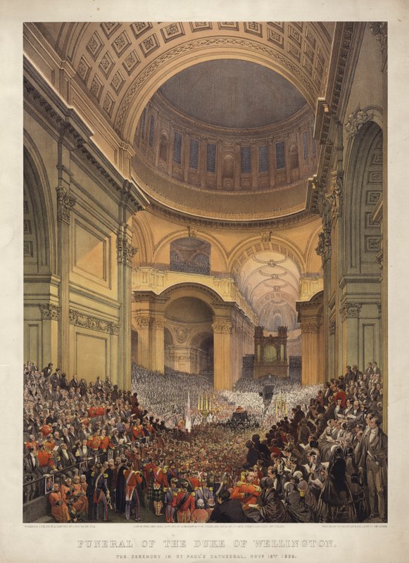 Funeral do Duque de Wellington, a cerimônia na Catedral de São Paulo, 18 de novembro de 1852 de Louis Haghe