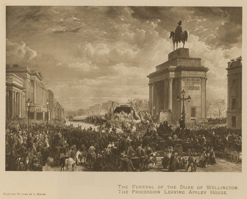 O funeral do duque de Wellington; a procissão saindo de Apsley House de Louis Haghe
