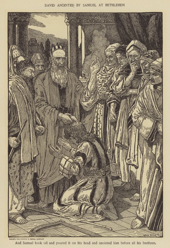 David ungido por Samuel em Belém de Louis John Rhead