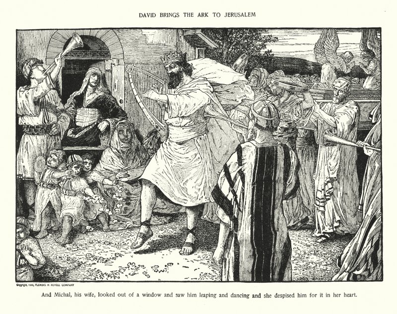 David leva a Arca para Jerusalém (litografia) de Louis John Rhead