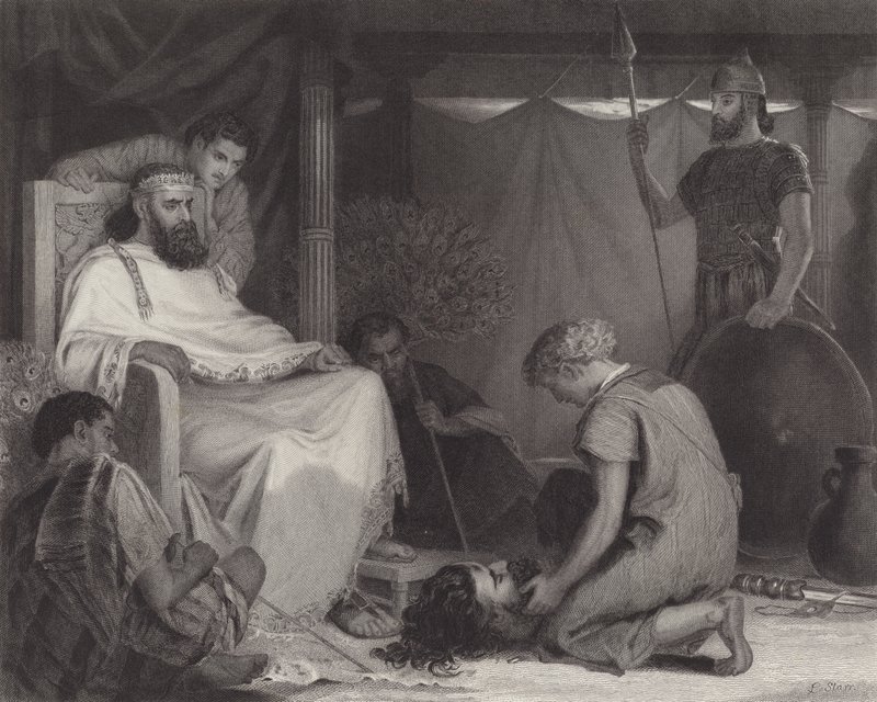 Davi trouxe perante Saul de Louis John Rhead