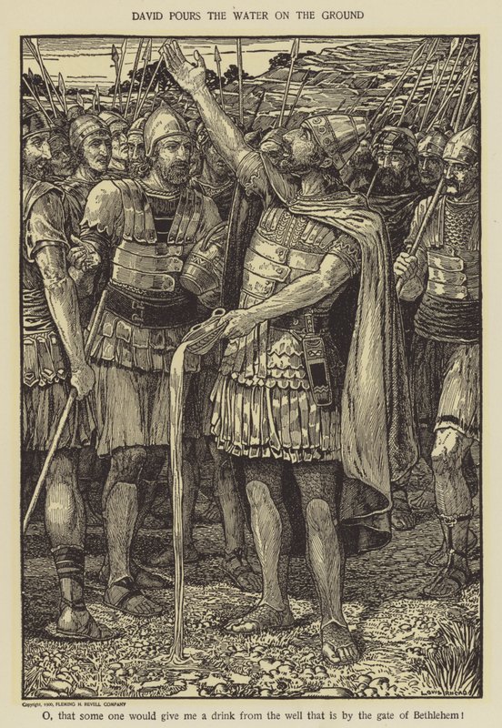 David derrama a água no chão de Louis John Rhead