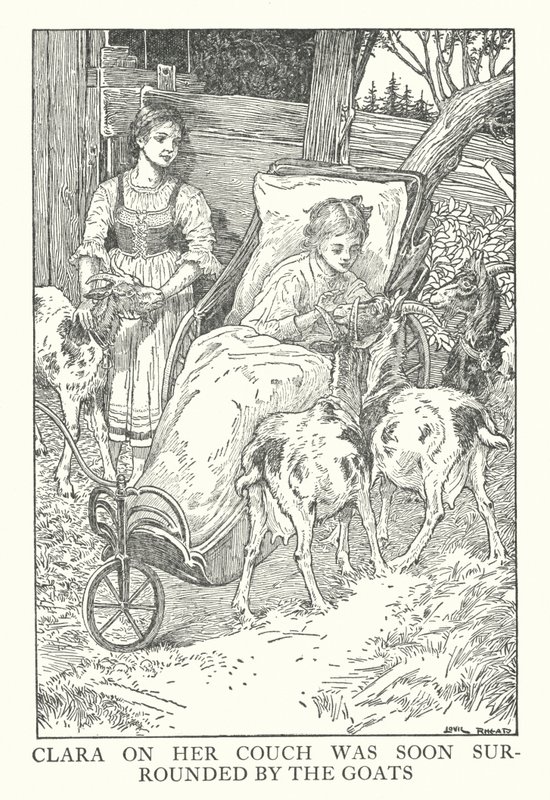 Ilustração para Heidi de Johanna Spyri (litografia) de Louis John Rhead