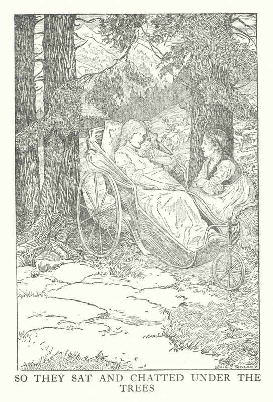 Ilustração para Heidi de Johanna Spyri (litografia) de Louis John Rhead
