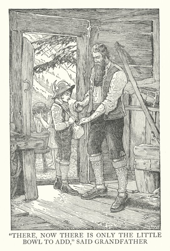 Ilustração para Heidi de Johanna Spyri (litografia) de Louis John Rhead