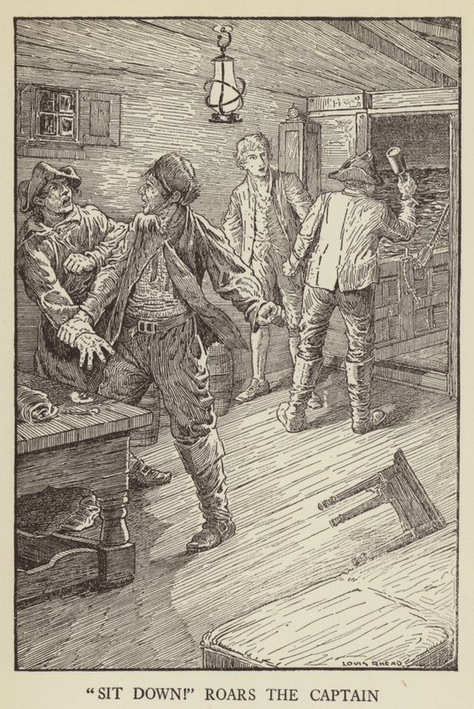 Ilustração para sequestrado por Robert Louis Stevenson de Louis John Rhead
