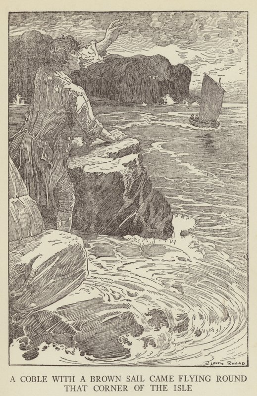 Ilustração para sequestrado por Robert Louis Stevenson de Louis John Rhead