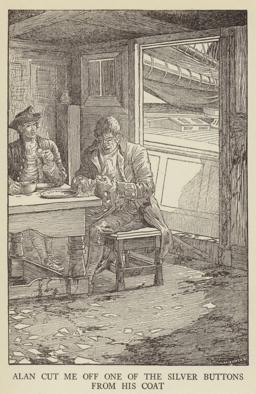 Ilustração para sequestrado por Robert Louis Stevenson de Louis John Rhead