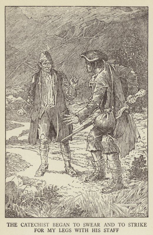 Ilustração para sequestrado por Robert Louis Stevenson de Louis John Rhead
