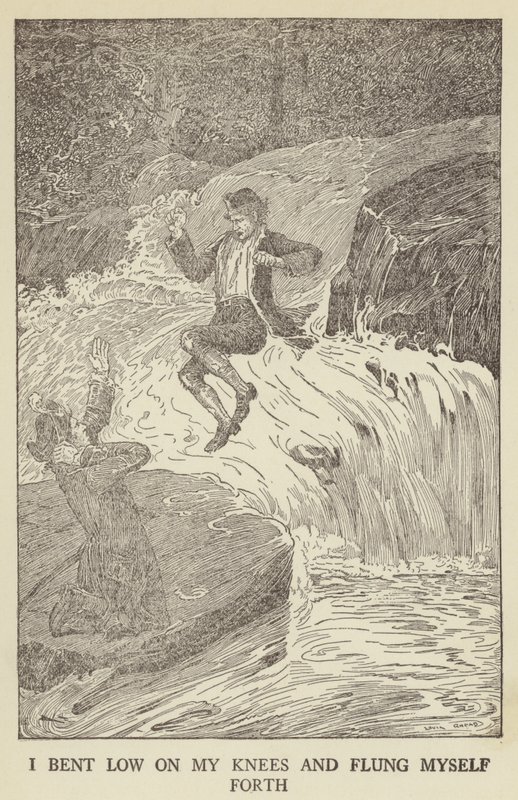 Ilustração para sequestrado por Robert Louis Stevenson de Louis John Rhead