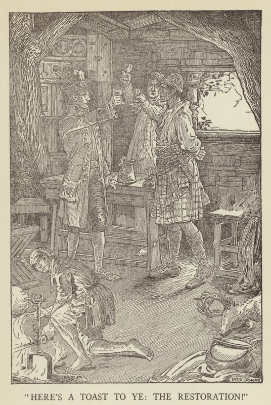 Ilustração para sequestrado por Robert Louis Stevenson de Louis John Rhead
