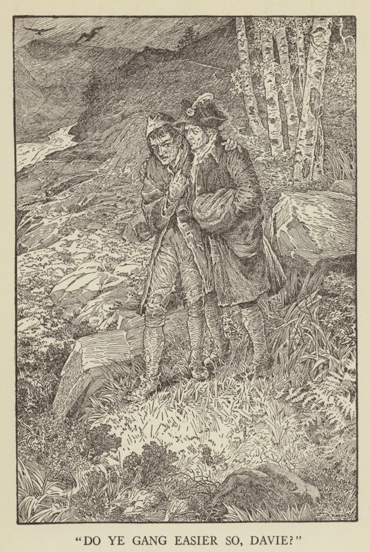 Ilustração para sequestrado por Robert Louis Stevenson de Louis John Rhead