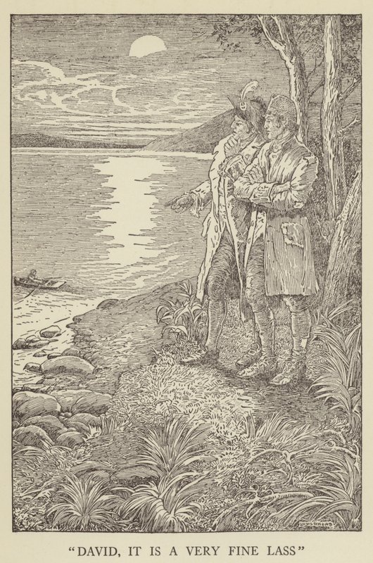 Ilustração para sequestrado por Robert Louis Stevenson de Louis John Rhead
