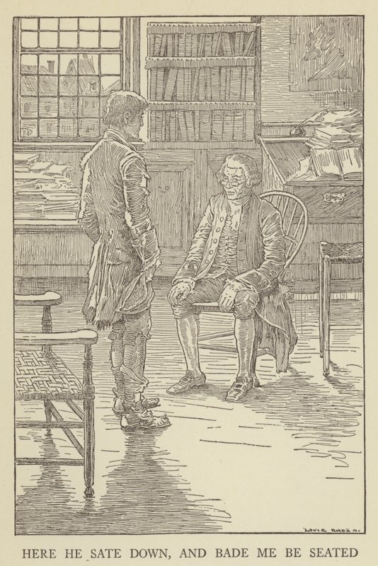 Ilustração para sequestrado por Robert Louis Stevenson de Louis John Rhead