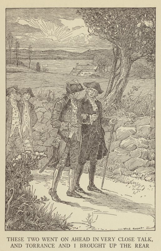 Ilustração para sequestrado por Robert Louis Stevenson de Louis John Rhead
