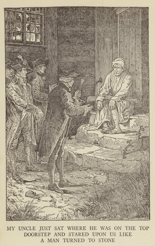Ilustração para sequestrado por Robert Louis Stevenson de Louis John Rhead