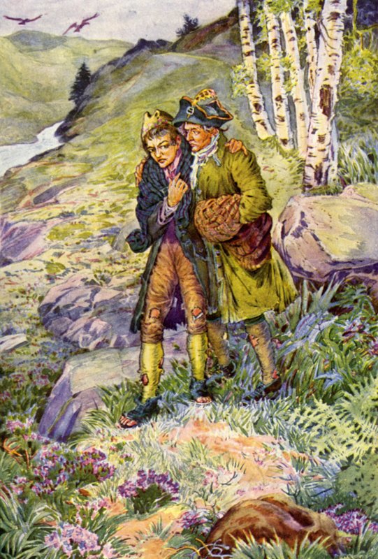 Ilustração para sequestrado por Robert Louis Stevenson de Louis John Rhead