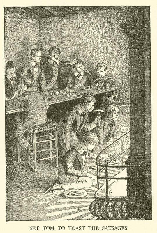 Ilustração para Tom Browns School-Days (gravura) de Louis John Rhead