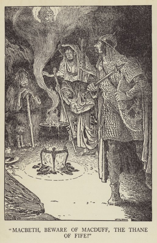 Macbeth, cuidado com Macduff, o Thane de Fife! de Louis John Rhead